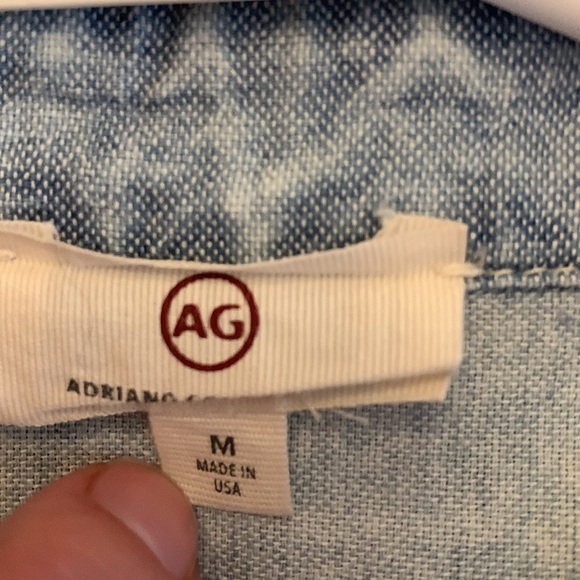 Ag denim chambray button up front Longsleeve blouse shirt top jean NWOT - Picture 7 of 8